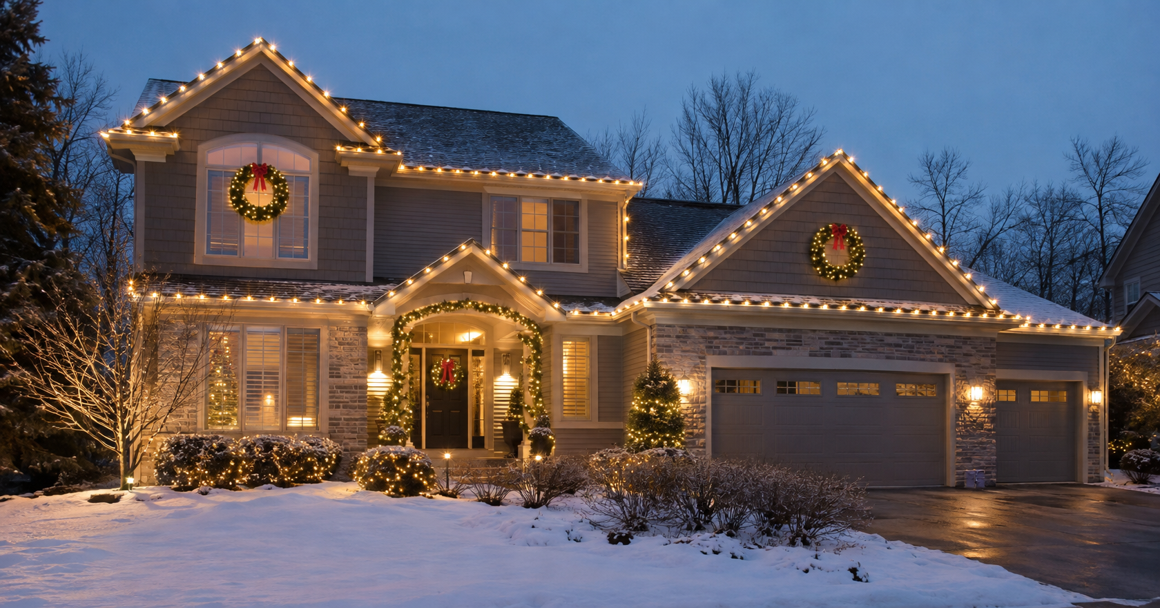 AI-generated holiday lighting inspiration
